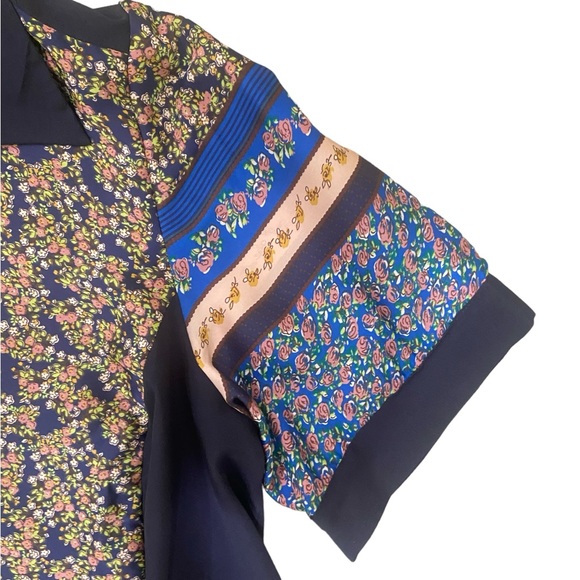 Asos Curve short sleeve button down shirt dress mixed cherry blossom print 16 - Picture 6 of 12